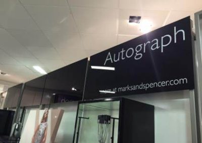 Marks and Spencer ‘Autograph’ divider wall signage