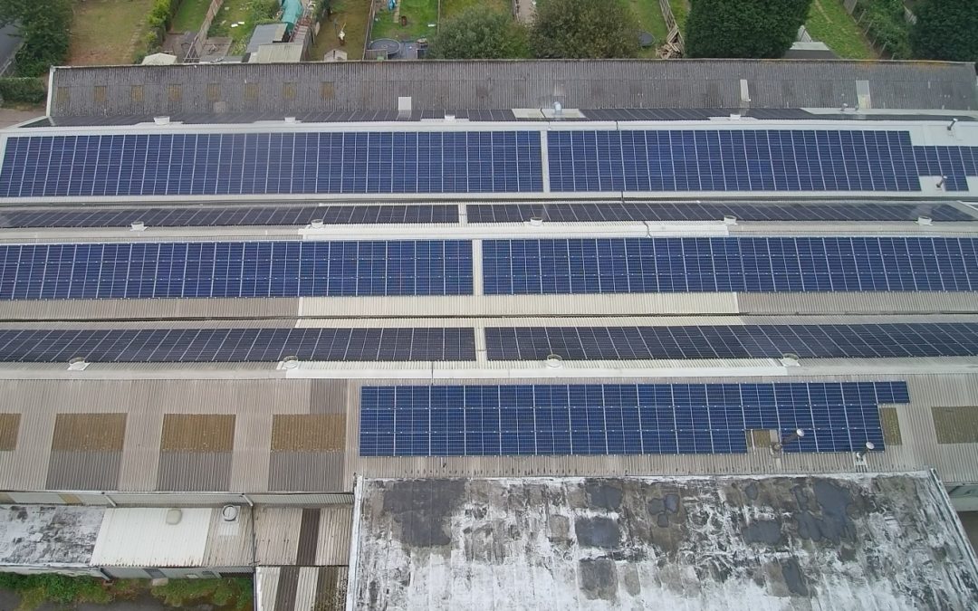 roof after installation of solar panels at wrights plastics west bromwich