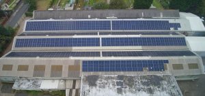 roof after installation of solar panels at wrights plastics west bromwich