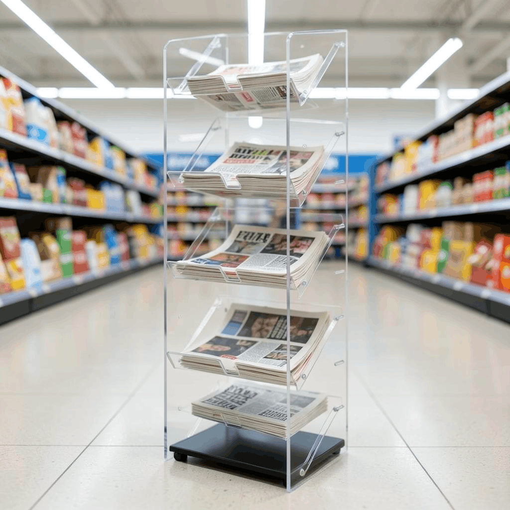 acrylic magazine display stand 